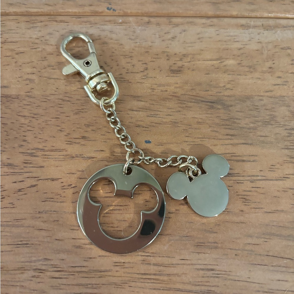 Disney Mickey Mouse gold tone Cutout silhouette multi charm Keychain bag charm